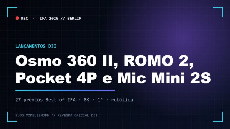 DJI na IFA 2026: Osmo 360 II, robô ROMO 2, Osmo Pocket 4P e Mic Mini 2S